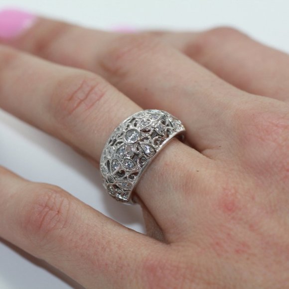 Tacori Jewelry - 925S Tacori Detailed Antique Style Engagement Ring